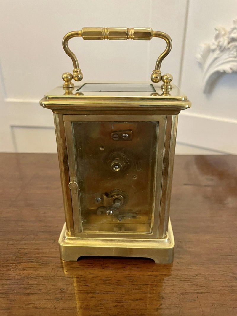 Antique Victorian Quality Brass Carriage Clock - Image 4